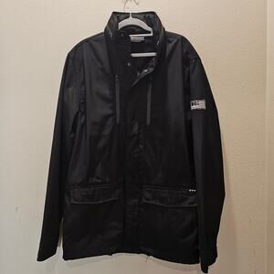 Hundreds Men's Black Hooded Jacket Size Large